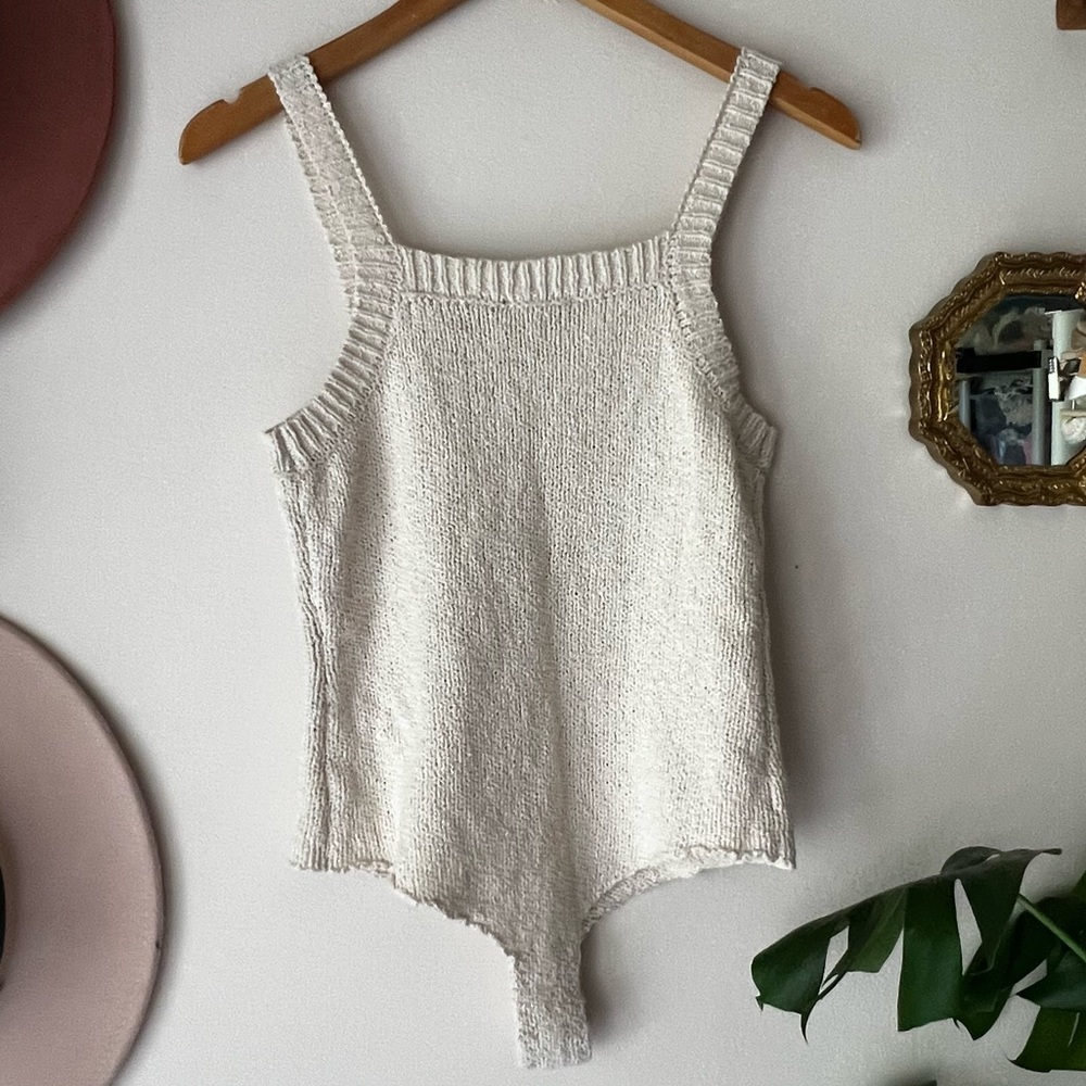 NWT JLUXLABEL Fine Knit Crochet Bodysuit (XL)